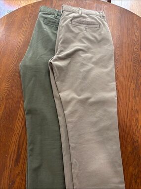 Men's Slim Chino Pants — Olive and Khaki